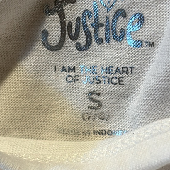 New Justice size Small (7/8) crop short sleeve glitter shirt - Picture 10 of 13